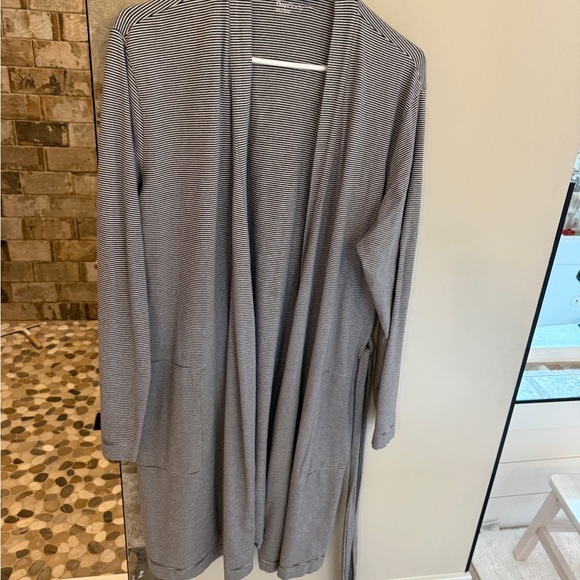 Striped Gray Women's Robe - Picture 1 of 2